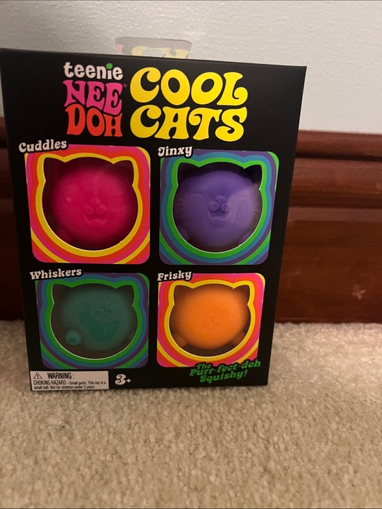 Other - teenie NEE DOH Cool Cats Squishy Cat Putty - Pink, Purple, Teal, Orange